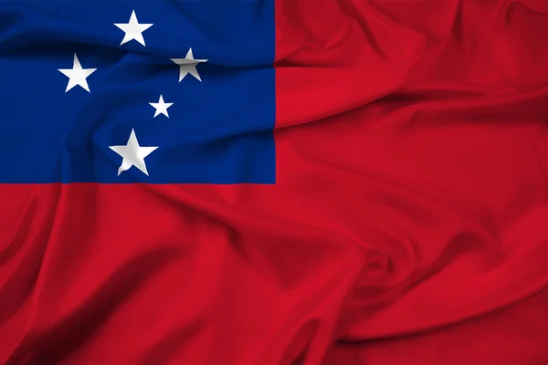 Samoa-Flagge schwenkend — Stockfoto