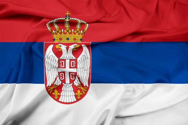 Ondeando bandera de Serbia —  Fotos de Stock