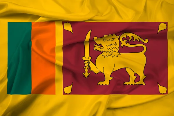 Macha flagą sri lanka — Zdjęcie stockowe