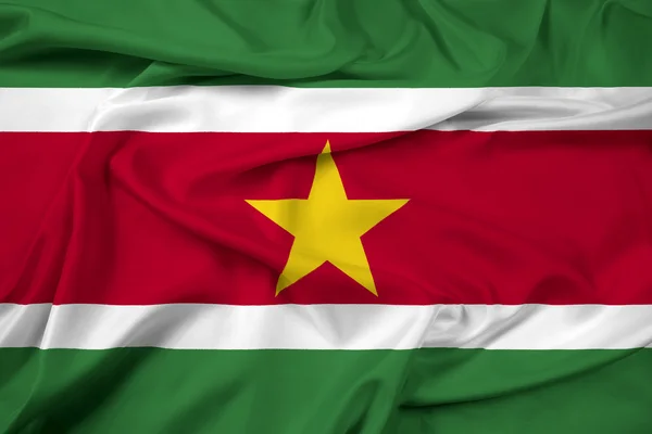 Ondeando la bandera de Surinam — Foto de Stock