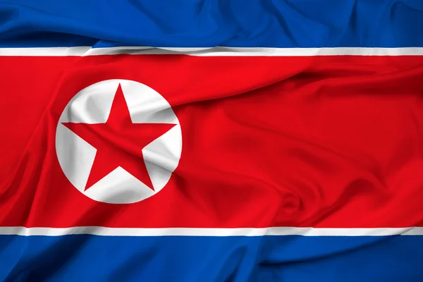 Waving North Korea Flag — Stock Photo, Image