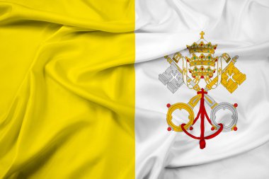 Vatikan bayrağı sallayarak