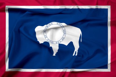 Wyoming eyalet bayrağı sallayarak