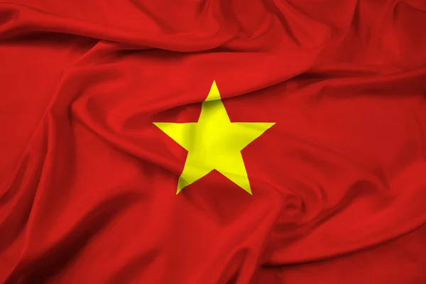 Κουνώντας τη σημαία του Βιετνάμ — Φωτογραφία Αρχείου