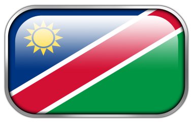 Namibya bayrak dikdörtgen parlak düğme