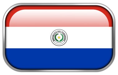 Paraguay bayrak dikdörtgen parlak düğme