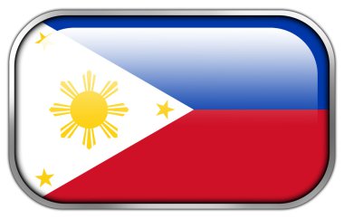 dikdörtgen parlak düğme Filipinler bayrağı