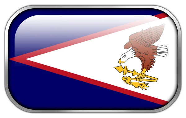 Amerikanische Samoa Flagge Rechteck Hochglanz-Knopf — Stockfoto