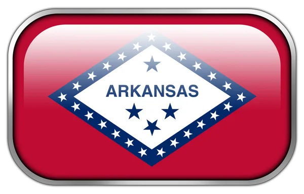 Arkansas staat vlag rechthoek glanzende knop — Stockfoto