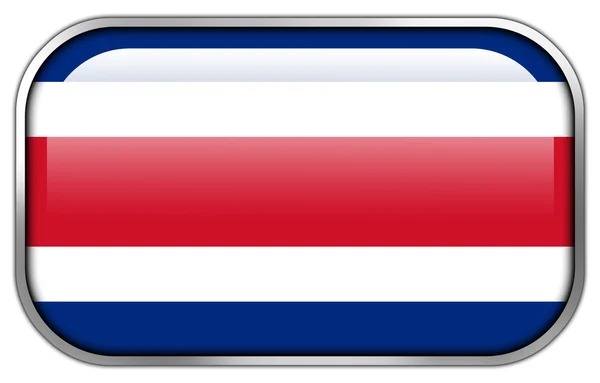 Costa Rica Flag rectangle glossy button — Stock Photo, Image