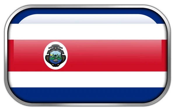 Costa Rica Flag rectangle glossy button — Stock Photo, Image