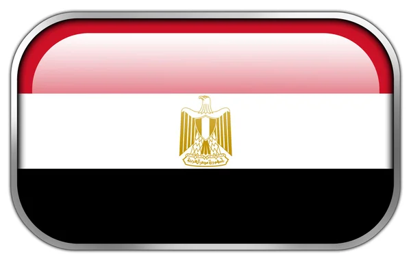 Egypt Flag rectangle glossy button — Stock Photo, Image