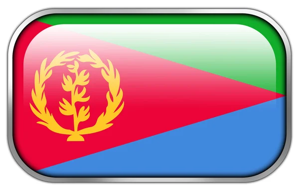 Eritrea Bandiera rettangolo pulsante lucido — Foto Stock