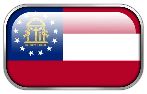 Gruzie státní vlajky obdélník lesklý tlačítko — Stock fotografie