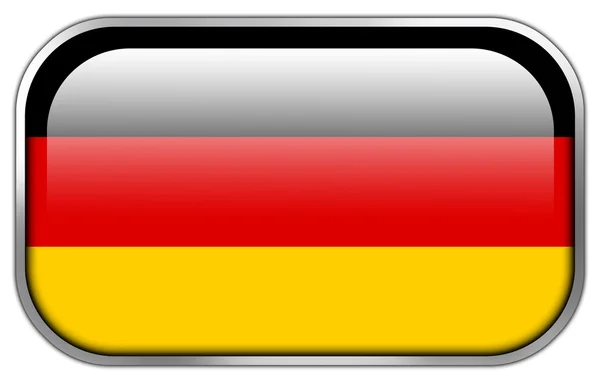 Tyskland flagga rektangel blankt knappen — Stockfoto