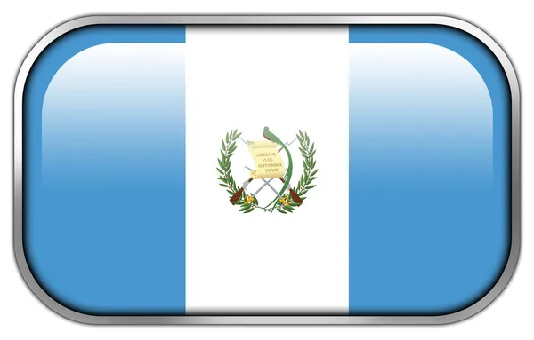 Guatemala flagga rektangel blankt knappen — Stockfoto