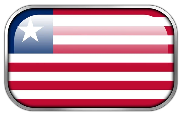 Liberia vlag rechthoek glanzende knop — Stockfoto