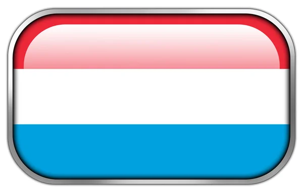 Luxembourg Flag rectangle glossy button — Stock Photo, Image
