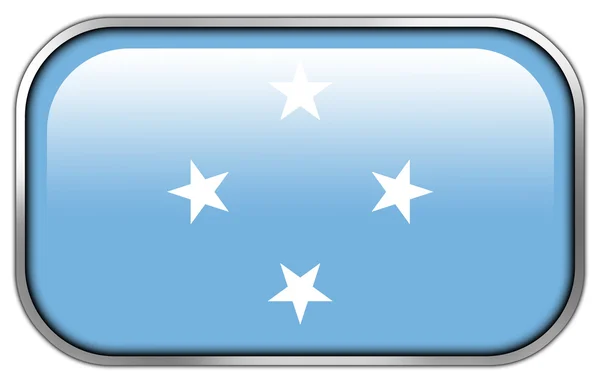 Micronesia, Federale Staten vlag rechthoek glanzende knop — Stockfoto