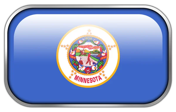 Minnesota State Flag rectángulo botón brillante — Foto de Stock