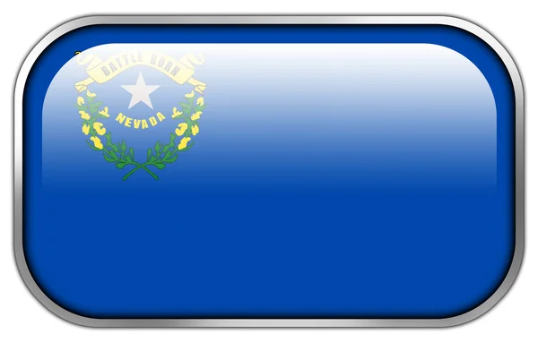 Nevada State Flagge Rechteck glänzenden Knopf — Stockfoto