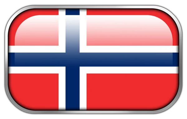 Noruega Bandera rectángulo brillante botón — Foto de Stock