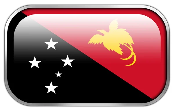 Papua New Guinea Flag rectangle glossy button — Stock Photo, Image