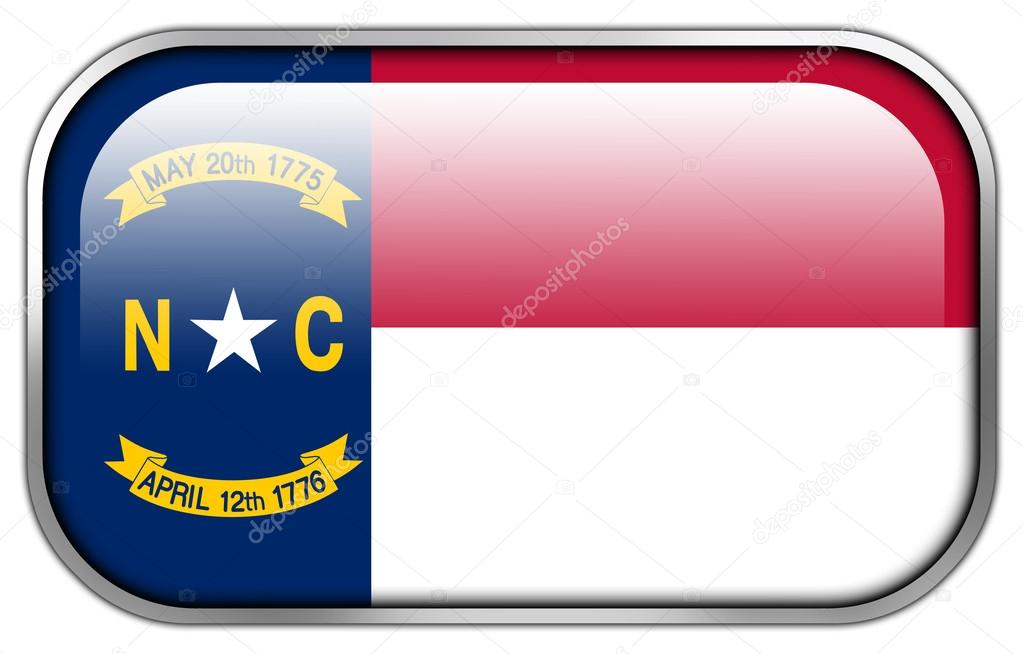 North Carolina State Flag rectangle glossy button