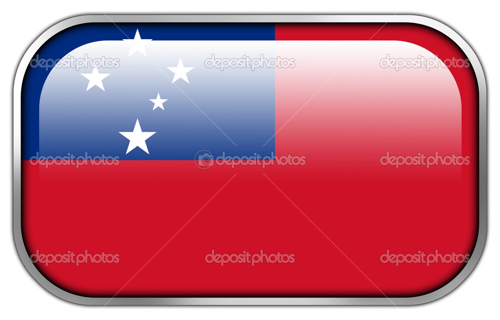 Samoa Flag rectangle glossy button