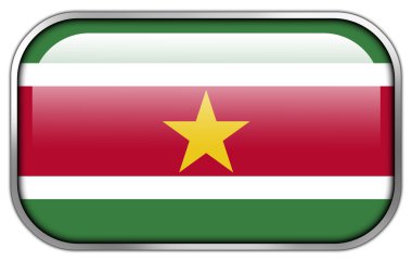 Surinam bayrak dikdörtgen parlak düğme
