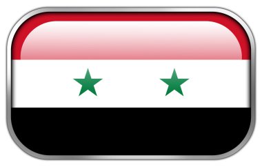 Suriye bayrağı dikdörtgen parlak düğme