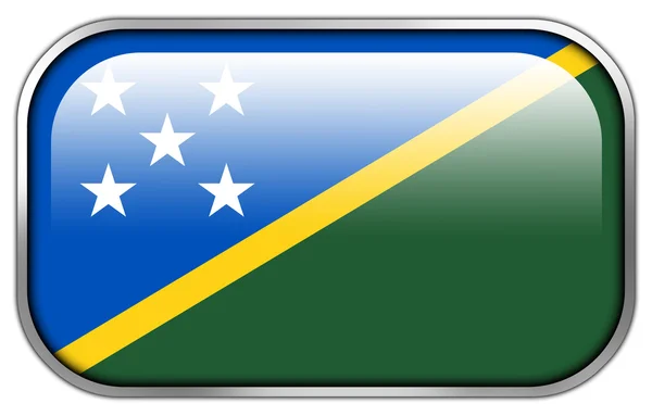 Solomon Islands Flagge Rechteck Hochglanz-Knopf — Stockfoto