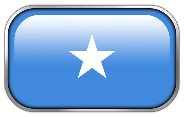 索马里国旗矩形光泽按钮 — 图库照片