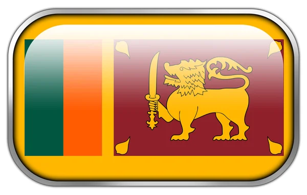 Sri lanka flag rechteck glänzend knopf — Stockfoto