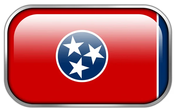 Tennessee Stato Bandiera rettangolo pulsante lucido — Foto Stock