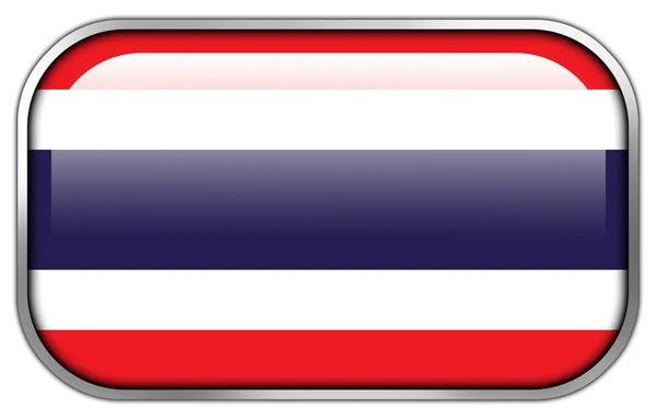Thajsko vlajky obdélník lesklý tlačítko — Stock fotografie