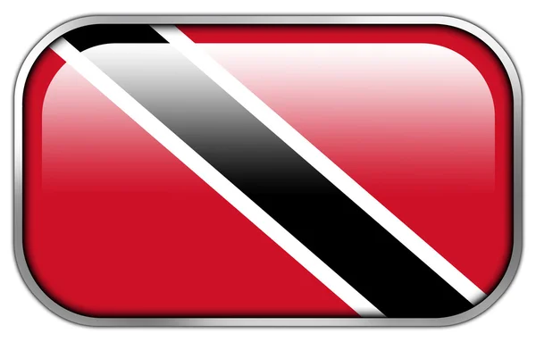 Trinidad y Tobago Bandera rectángulo botón brillante —  Fotos de Stock