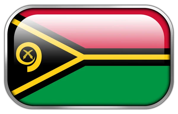 Vanuatu Bandera rectángulo botón brillante — Foto de Stock