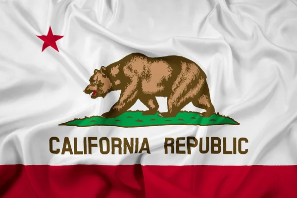 Acenando bandeira do estado da Califórnia — Fotografia de Stock