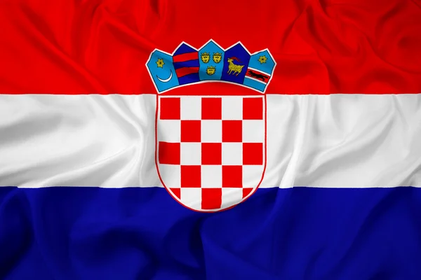 Kroatische Flagge schwenken — Stockfoto