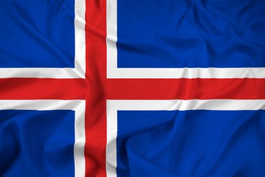 İzlanda bayrağı sallayarak