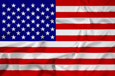 Amerikan bayrağı sallıyor.