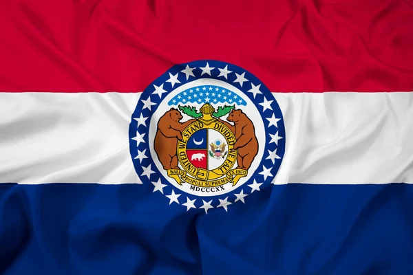 Vlající vlajka státu missouri — Stock fotografie