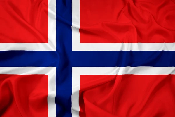 Ondeando bandera de Noruega — Foto de Stock