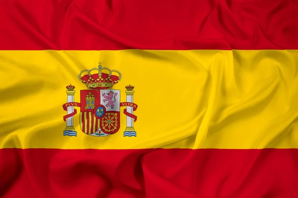 İspanya bayrağı sallayarak — Stok fotoğraf