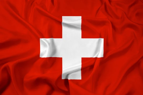 Розмахуючи прапором Швейцарії — стокове фото