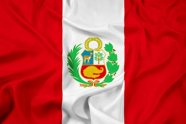 Ondeando bandera de Perú — Foto de Stock