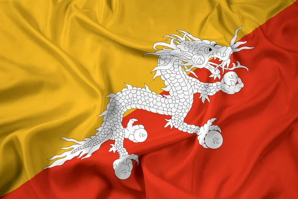 Viftar bhutan flagga — Stockfoto