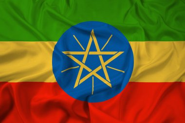 Etiyopya bayrağı sallayarak