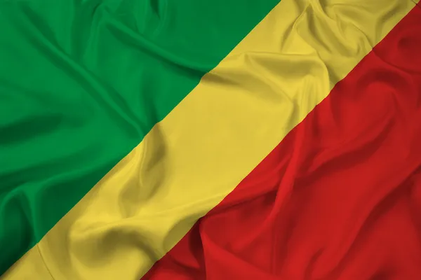 Viftar Kongo Republiken flagga — Stockfoto